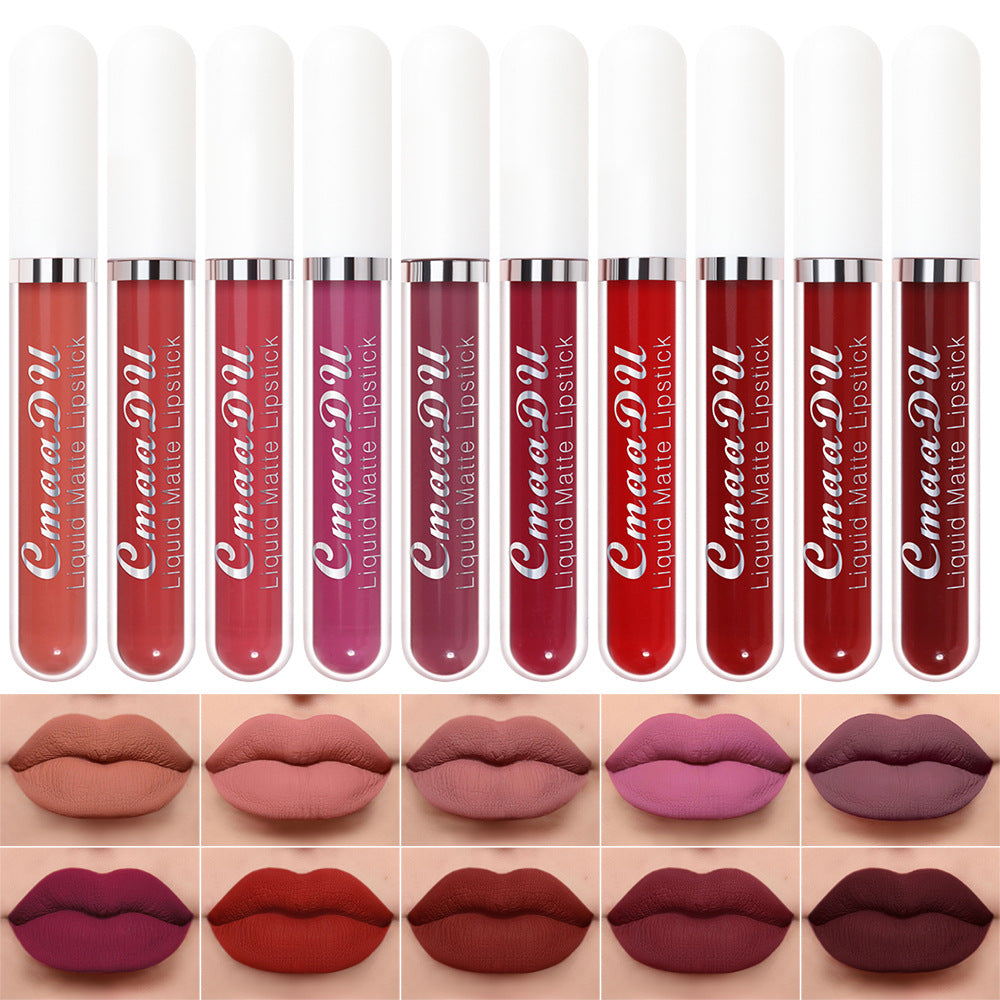 💖10Pcs Liquid Matte Matt Lipstick Set, Long Lasting Lipstick 24 hour Waterproof Lip Gloss