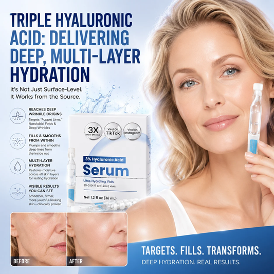 💧 3% Hyaluronic Acid Ultra-Hydrating Serum Flood Your Skin With Glass-Skin Hydration Instantly ✨