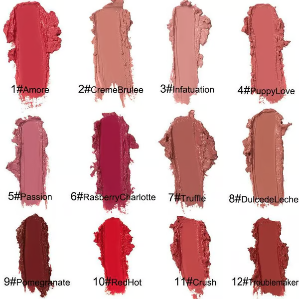 🔥Buy 1 get 1 free🔥12 Colors Cream Texture Lipstick